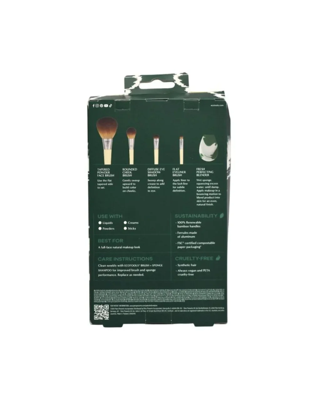 EcoTools Core Five Makeup Brush and Sponge Set For Face and Eyes